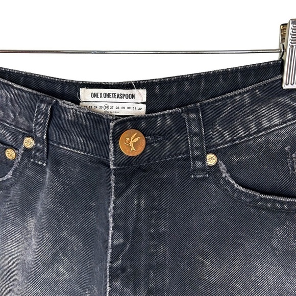 One Teaspoon Bonita High Waist Cut Off Denim Shorts - Picture 8 of 12